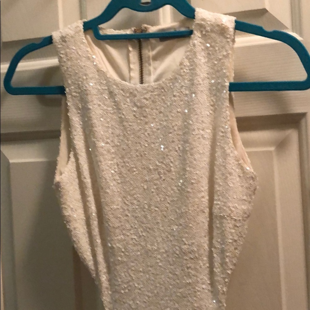 White bodycon sequin dress